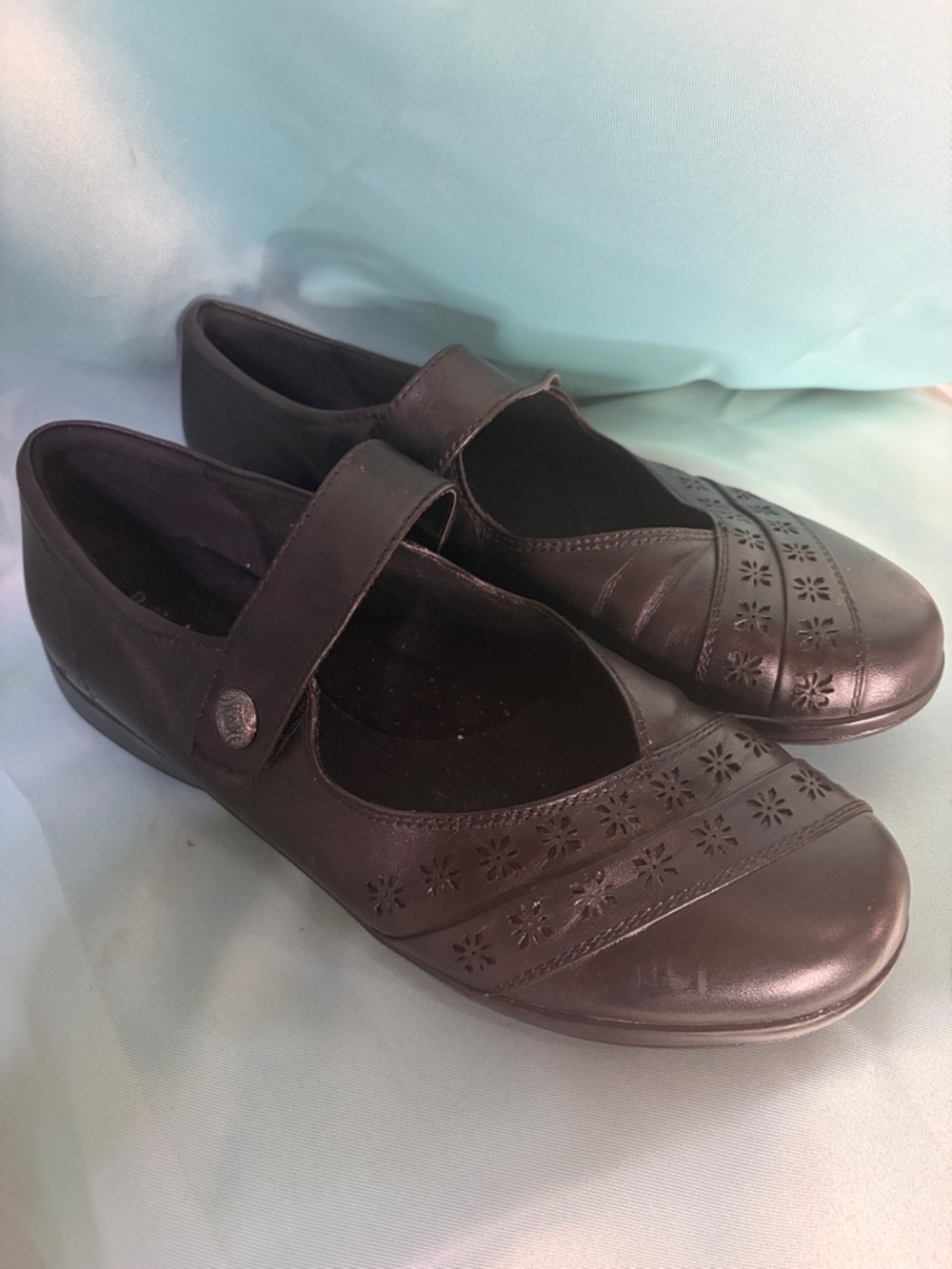 Bjorndal Black Leather Mary Jane Comfort Flats EUC | Cushioned Work Shoe | Sz 9